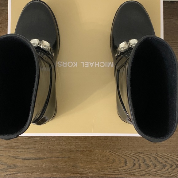 MICHAEL Michael Kors Leslie Rainboots size 7 black boots - Picture 3 of 8